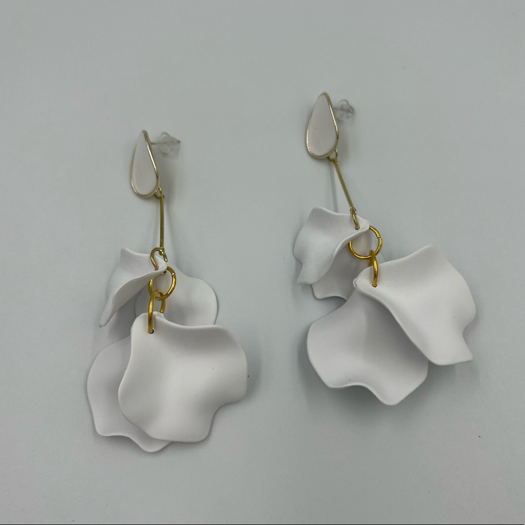 New White Drop Earrings Beautiful